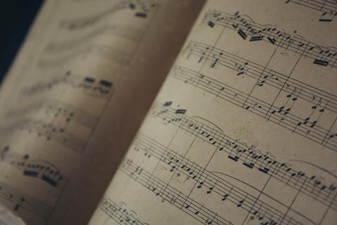 Close up of sheet music