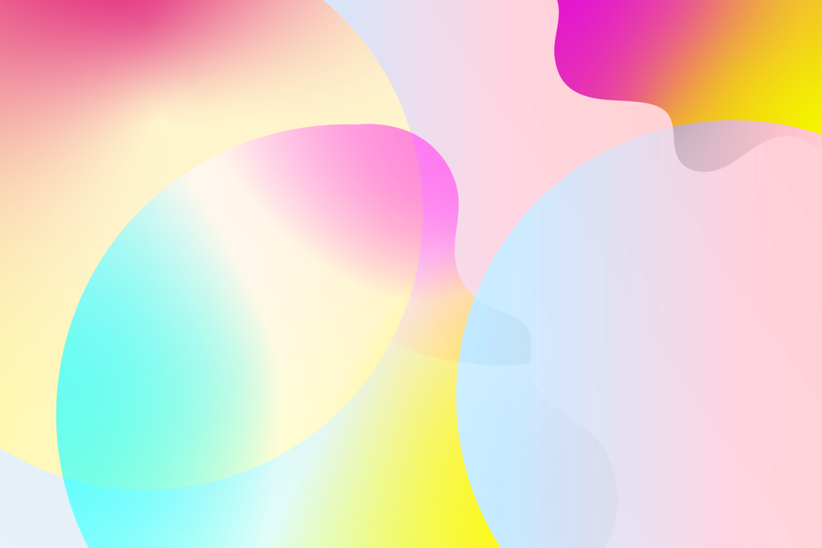 Multi-color gradient shapes overlayed